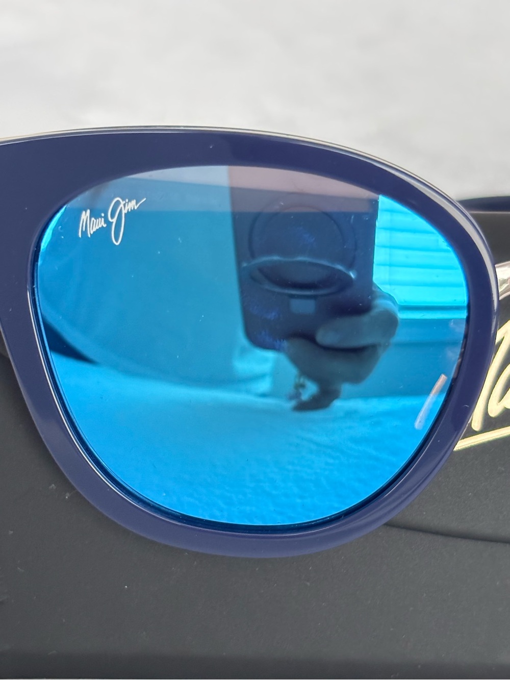 MAUI JIM Wood Rose Butterfly Navy Polarized Sunglasses with Case MJ870-03--NEW - Picture 5 of 16